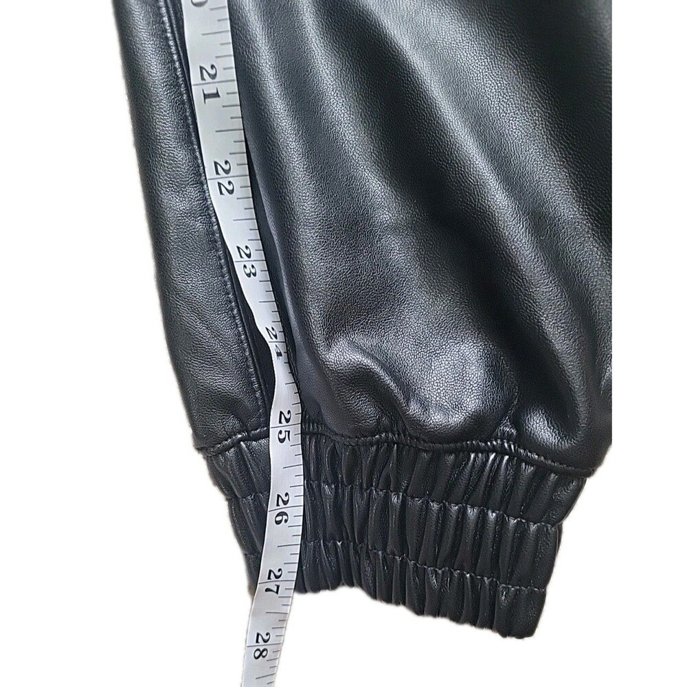 Abercrombie & Fitch Jogger Pant Women XS Black Vegan Leather High Waisted Casual - Picture 12 of 14